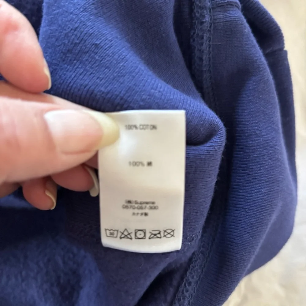 Supreme Blue Purple Hoodie Drop Shadow Spellout Logo SZ M Gently Worn 1X - Picture 12 of 14